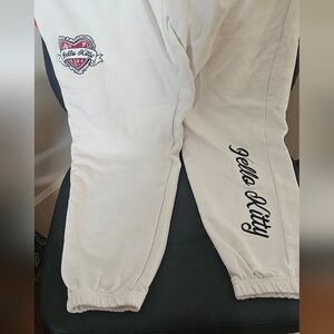 Hello Kitty White Jogger Sweatpants with Embroiderd Details
